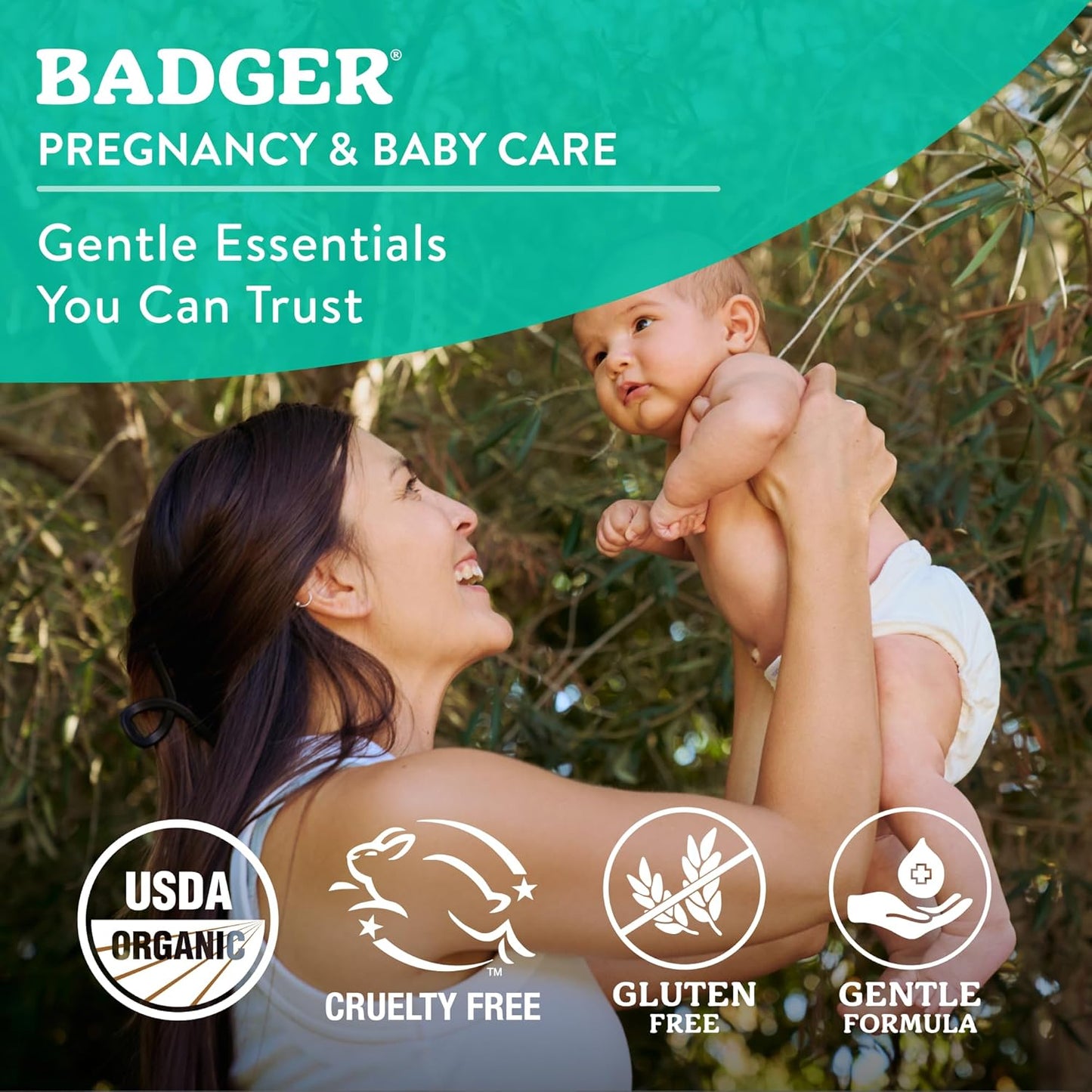 Badger Baby Balm, Organic Calendula Cream, Soothes Diaper Rash, Cradle Cap & Dry Skin, 100% Organic Baby Cream, Pediatrician Tested & Long Lasting, 2 oz Tin