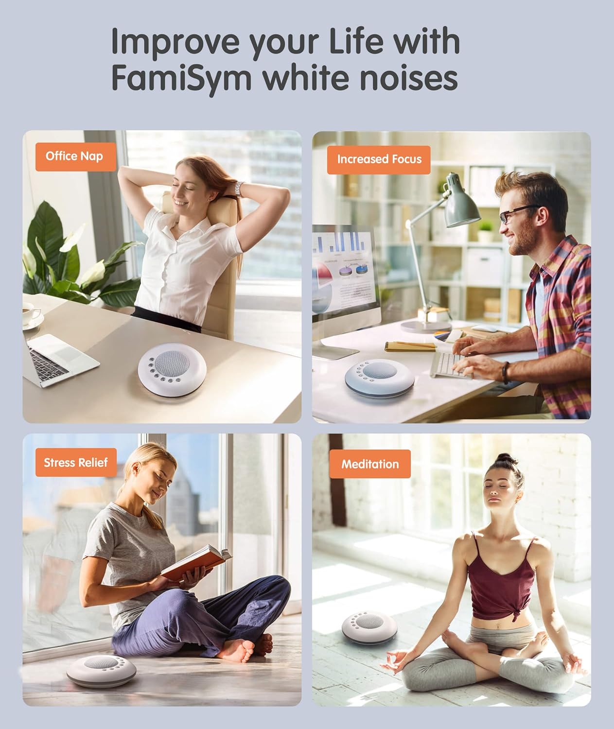 FamiSym White Noise Machine for Kids, Sound Machine Baby with 7 Starry Ambient Night Light, 28 Soothing Sounds Sleep Noise Machine Maker Ideal Gifts for Kids Adults Bedside Travel Nursery