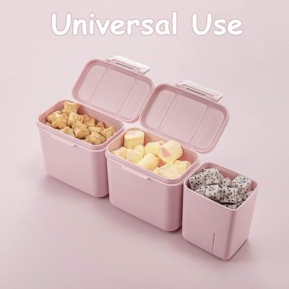 Formula Dispenser with Scoop Milk Powder Formula Containers for Travel Baby Food Storage and Snack Cup for Outdoor Activities On-The-Go Pink(Outer Box Capacity: 0.92 LB(420 g))