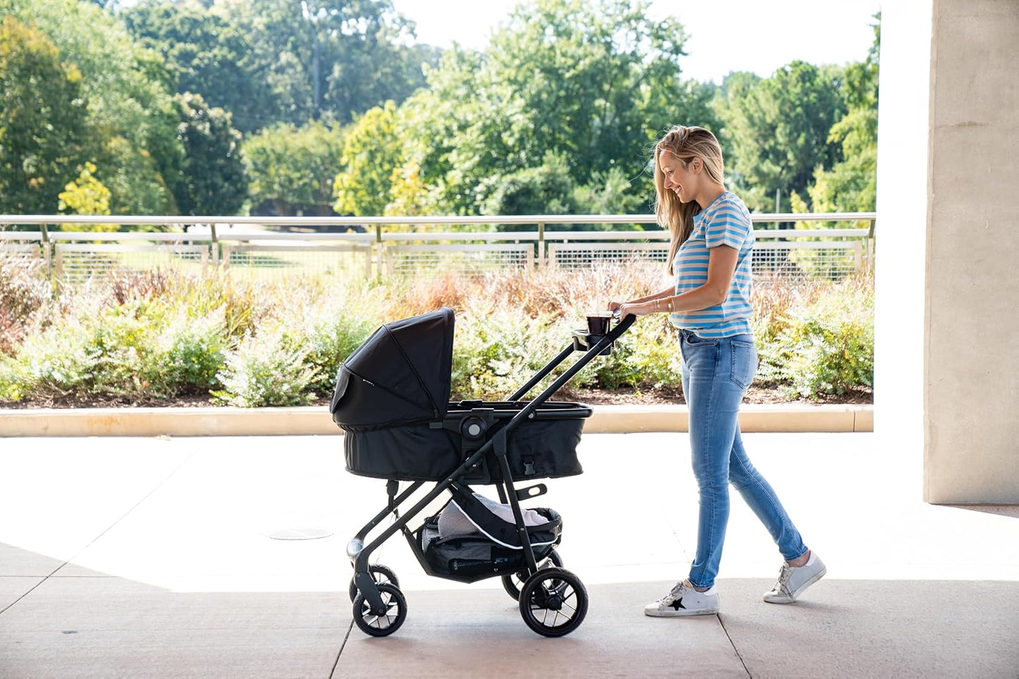 Safety 1st Grow and Go Flex 8-in-1 Car Seat Stroller Combo, Baby Stroller Travel Systems for Infants 4-30 lbs, Stroller and Carseat Combo Set, Night Rider