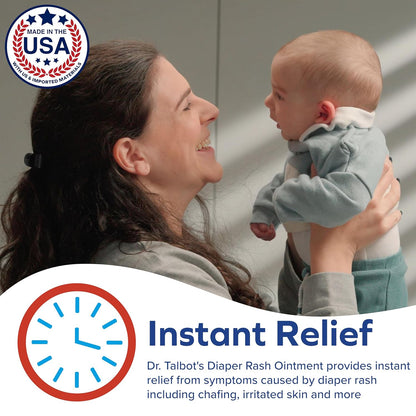Dr. Talbot's Baby Diaper Rash Ointment - 2 oz - Zinc Oxide Skin Protectant with Peruvian Balsam - Treats and Prevents Rash