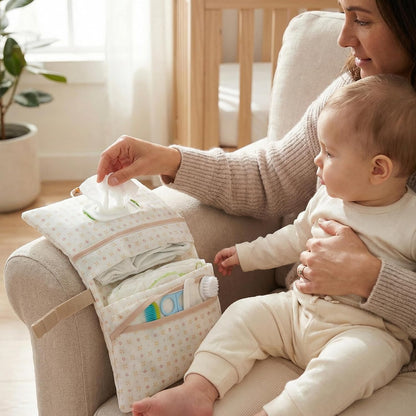 HAMUR Baby Diaper Bag Organizer – Travel-Friendly, Compact & Foldable | Stroller Pouch for Newborn Essentials – Must-Have for Boys & Girls (Leaves)