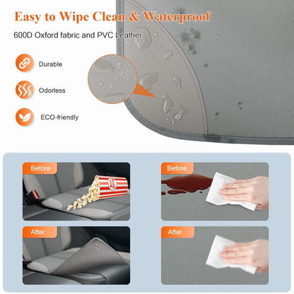 Car Seat Protector, Carseat Seat Protectors with Thick Padding and Upgraded Non-Slip Backing, Waterproof Seat Protector under Baby Car Seat, 600D Fabric Car Seat Covers with Storage Pockets for Baby