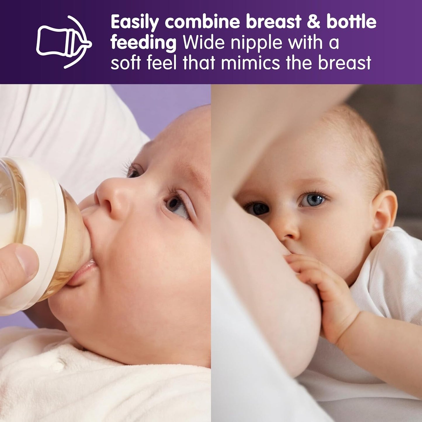 Silicone Bottle Nipple, Anti Colic Nipples for Baby, Natural Flow Baby Bottle Silicone Nipple,Large Flow (L), 6+ Months, 4 Counts (Pack of 1