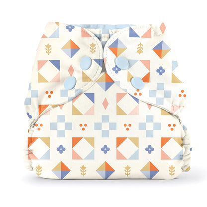 Esembly Cloth Diaper Cover - Reusable Swim Diaper, Waterproof, Breathable - Adjustable Outer Layer Over Absorbent Inner for Blowout Protection - Sea Glass, Size 2 (18-35lbs)