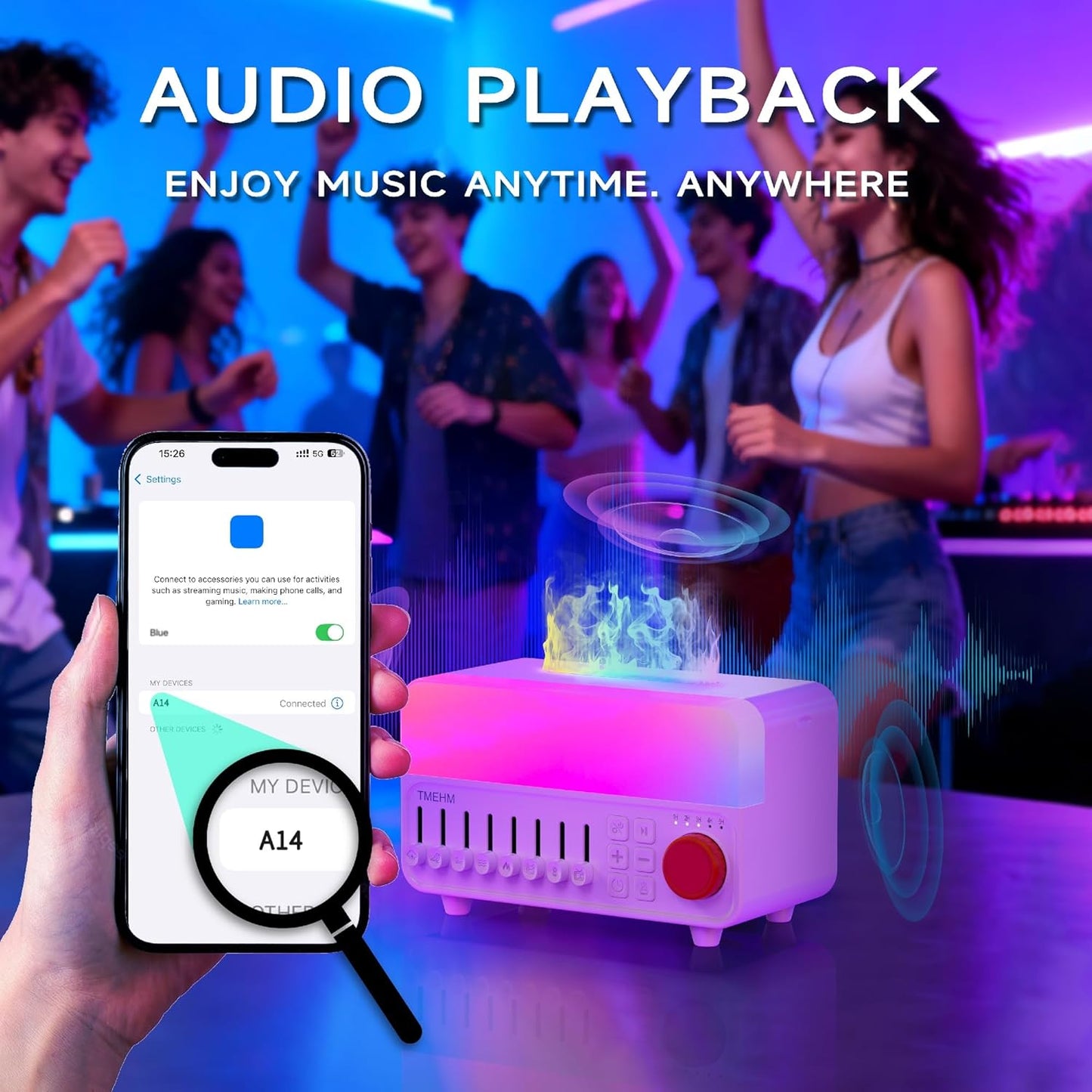 TMEHM 4-in-1 Sleep Sound Machine with White Noise & 8 Nature Sounds, Bluetooth Speaker, Night Light & Aroma Diffuser with Timer for Baby, Kids and Adults (Matte White)