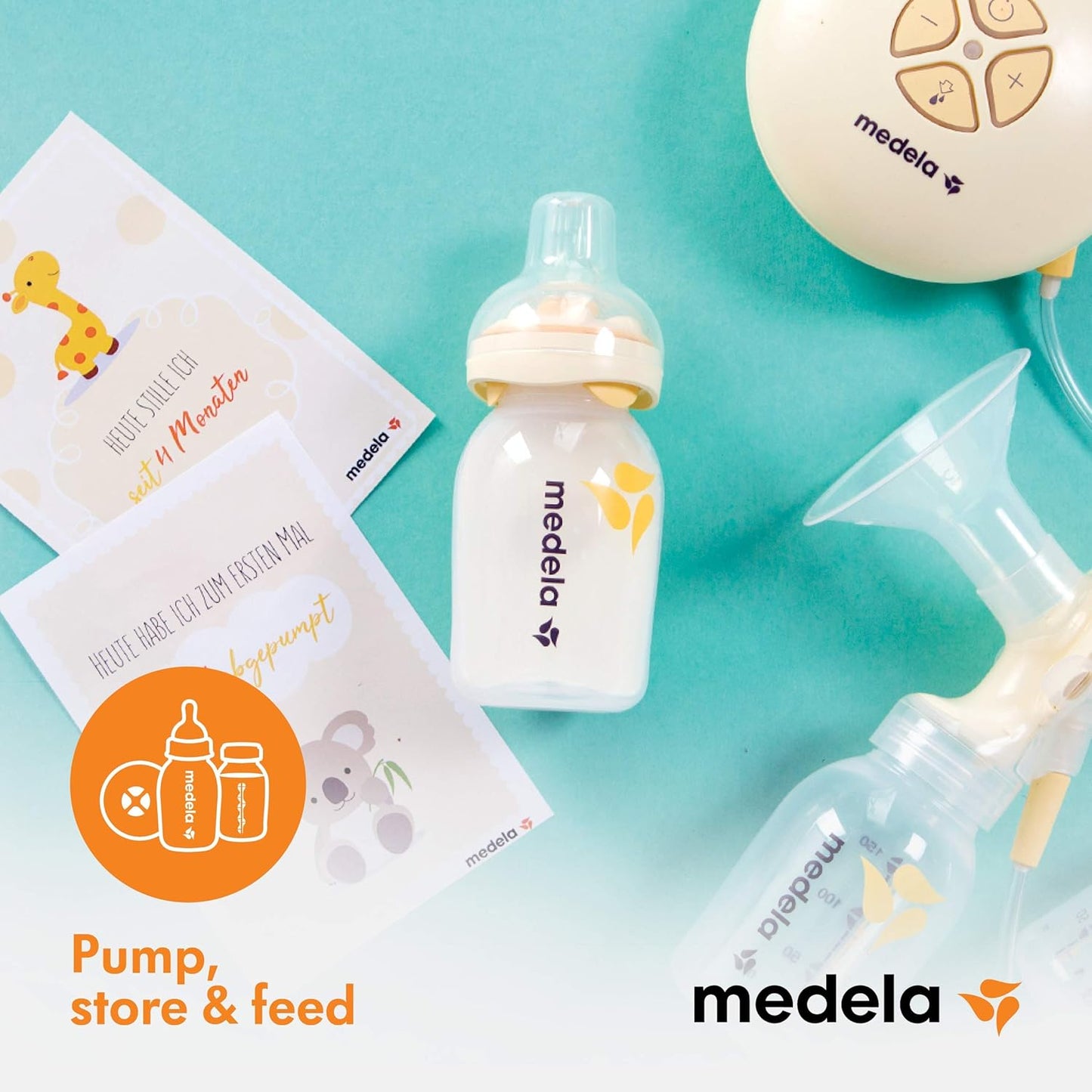 Medela Breast Milk Collection and Storage Bottles with Solid Lids - 6pk/5oz-150mL Breastmilk Container, Compatible Breast Pumps and Made Without BPA