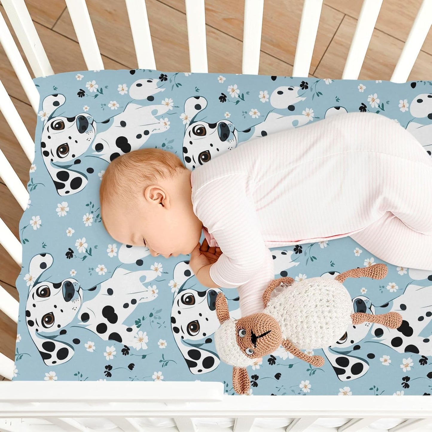 Fitted Crib Sheets Cactus and Floral Stretchy Portable Playard Sheets for Baby Toddler, Breathable Soft Mini Crib Mattress 52 x 28 in for Boys and Girls