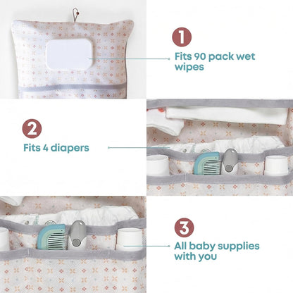 HAMUR Baby Diaper Bag Organizer – Travel-Friendly, Compact & Foldable | Stroller Pouch for Newborn Essentials – Must-Have for Boys & Girls (Leaves)