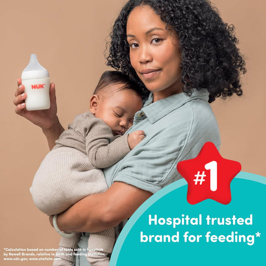 NUK Perfect Match 2-in-1 Natural and Anti-Colic Bottle with Slow Flow, Wide, Adaptable Nipple, 5oz., 2 Pack