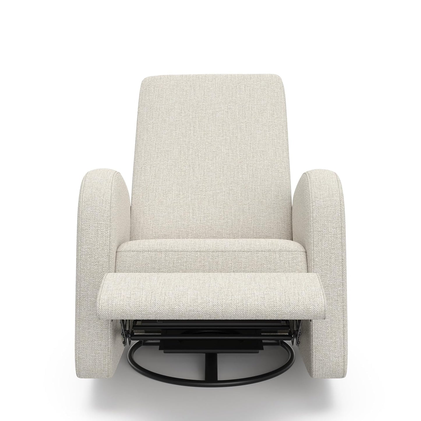 Storkcraft Santa Monica Power Recliner Swivel Glider (Dune Basketweave) – Effortless Electronic Power Recline, USB-A & USB-C Charger