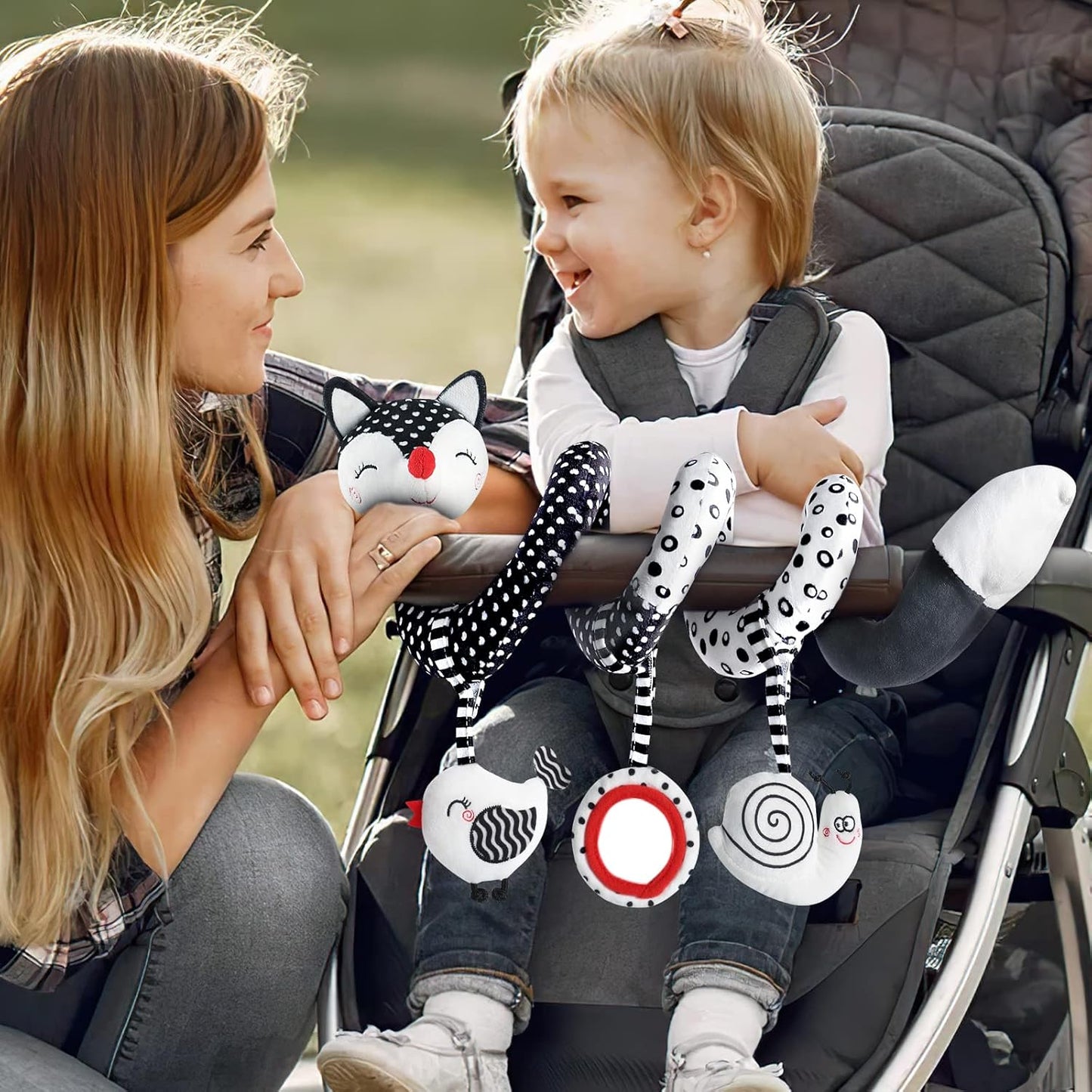 MONSTIME Musical Car Seat Toys Newborn Toys, Stroller Toys Baby Toys 0-6 Months Infant Toys, Baby Toys for Carseat Stroller Crib with Rattles Teether, Baby Toys for 0 3 6 9 12 Boys Girls Enfants