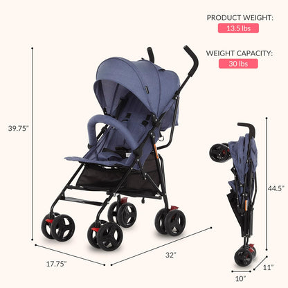 Dream On Me Vista Moonwalk Stroller, Disney Approved Lightweight Stroller for Toddlers and Infants, One-Hand Fold, Reclining Seat, Canopy with Sun Visor, Everyday & Travel Ready