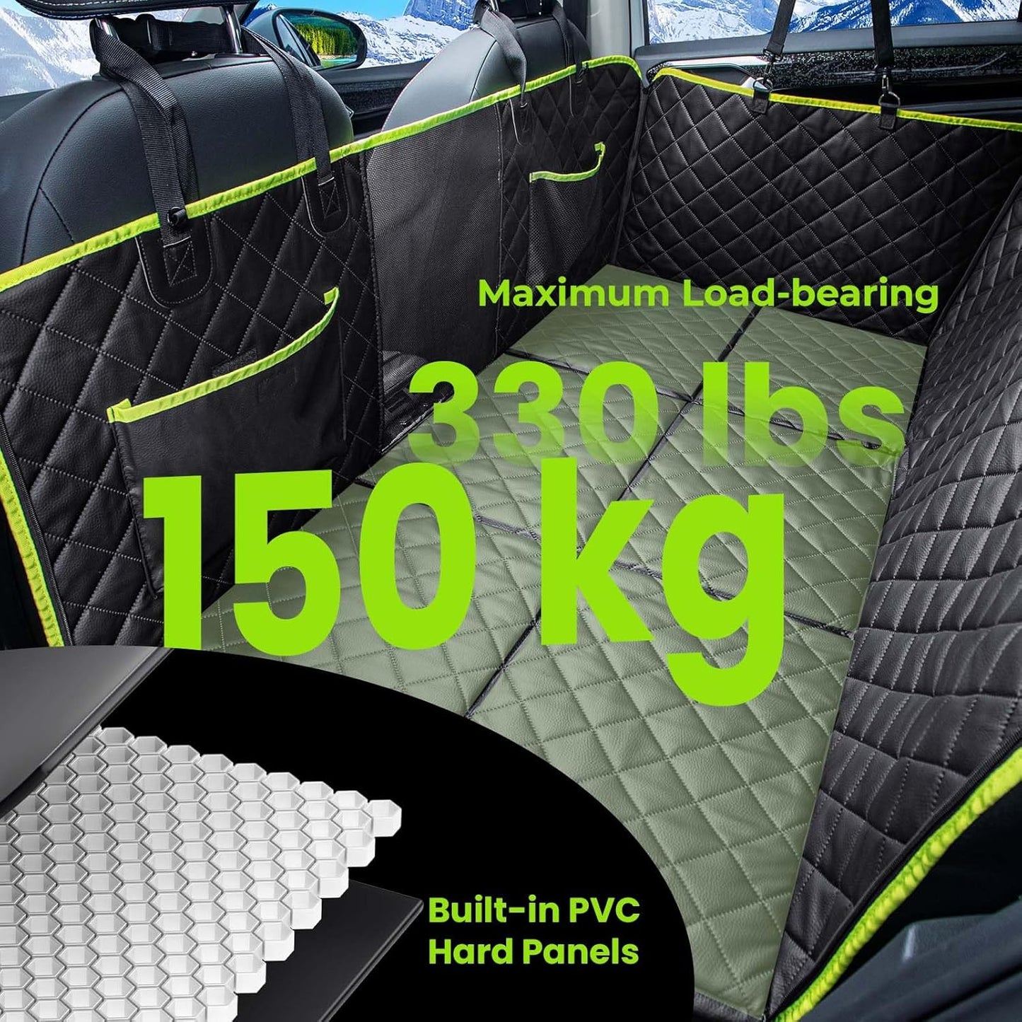 2-in-1 Dog Car Seat Cover for Back Seat, Transform to Passenger Mode - Dog Car Seat, Waterproof, Scratch-resistant, Support to 330lbs, for Outdoor Activities, Travel, to the Vet, for Cars/SUV/Truck