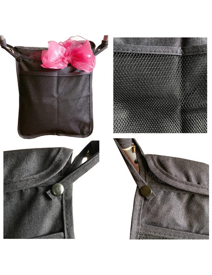 2 PCS PACK Umbrella Stroller Organizer, Black & Sky Blue, Holds water bottles, extra diapers wipes, toddler sweat shirt (Black+Sky Blue)