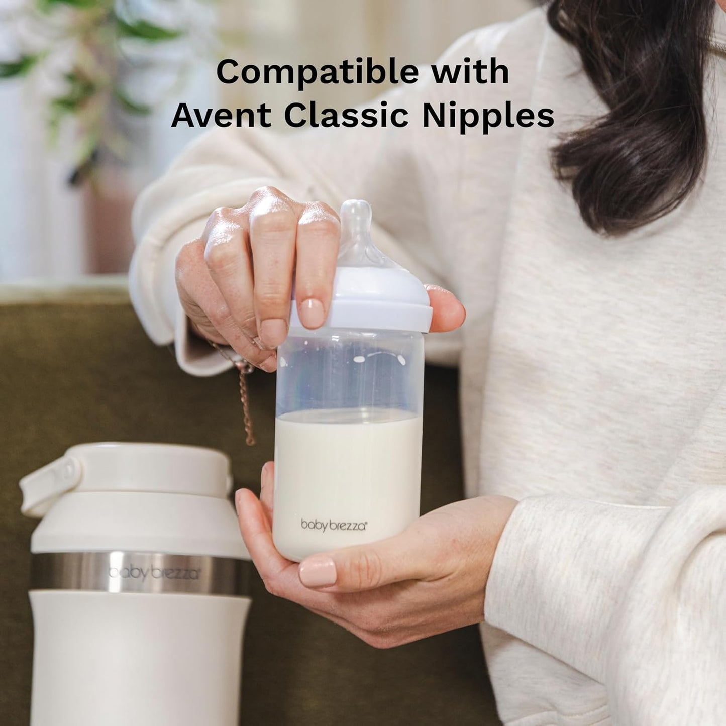 Baby Brezza Replacement Breastmilk Cooler Storage Bottles, Plastic, 10 oz, 4-Pack