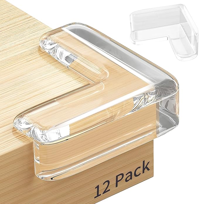12 Pack Corner Protector, Table Protectors, Clear Furniture Edge Safety & Corner Guards Bumpers Cushion to Cover Table Edges & Sharp Furniture