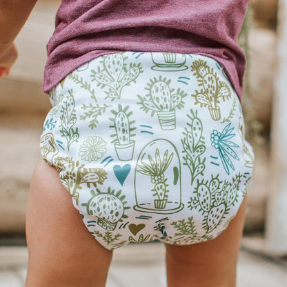 Mama Koala 3.0 Pocket Cloth Diapers for Babies with AWJ Lining, 6 Pack with 6 4-Layer Natural Cloth Diaper Inserts - Reusable and Washable Pocket Diapers(Hardworking Bees) - Colors A