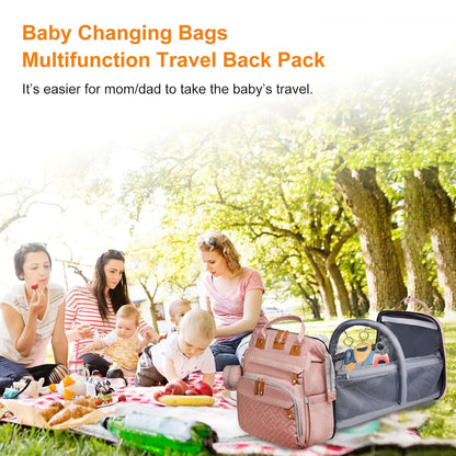 Astro alan Baby Diaper Bag with Changing Station, Waterproof Diaper Bag Backpack for Moms Dads with USB Charging Port, Baby Shower Gifts, Large Capacity diaper backpack, Grey
