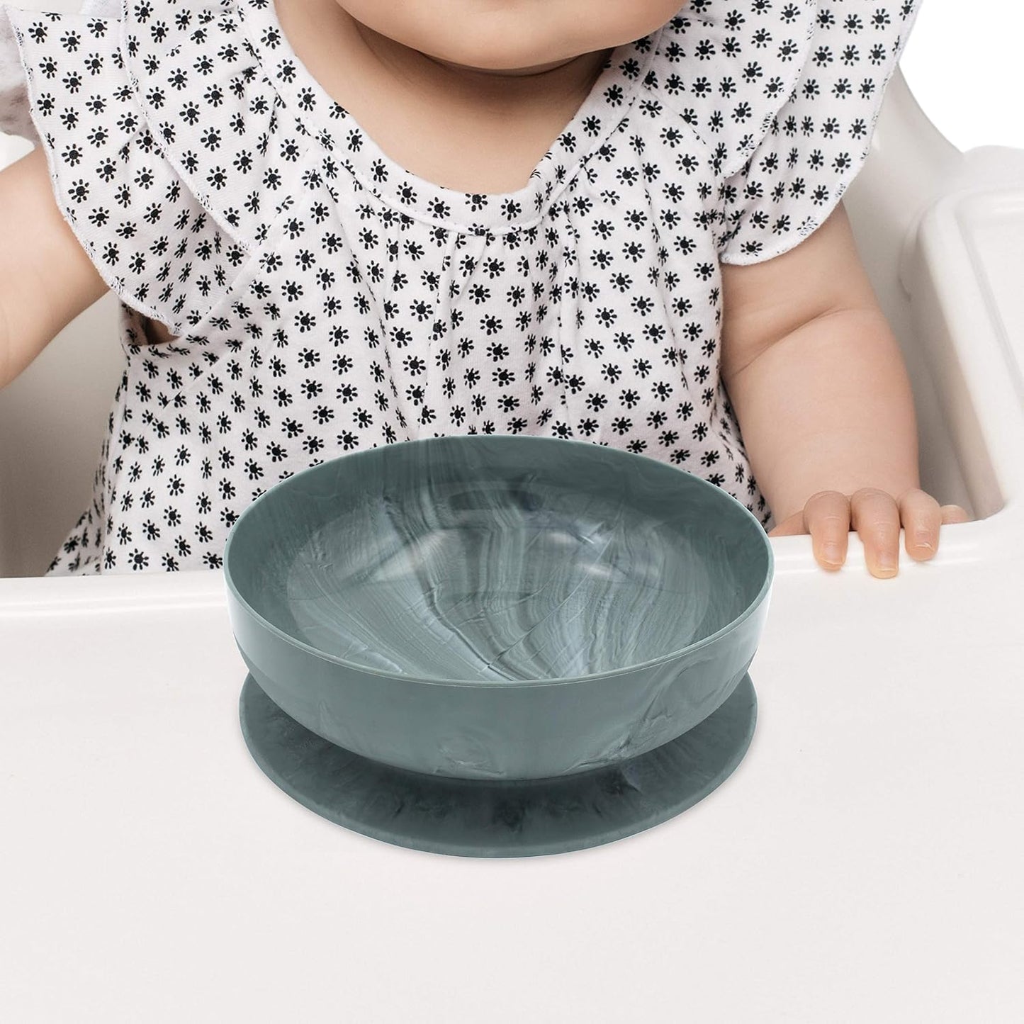 ChooMee Baby Suction Bowl | Powerful Suction Grip with Firm Bowl | Platinum Silicone, BPA Free | Large, 1 CT, Aqua