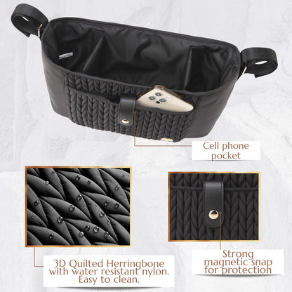 Universal Baby Stroller Organizer,Diaper Caddy Organizer with Adjustable Straps to Fits Nearly Any Strollers | Universal, Adjustable Straps
