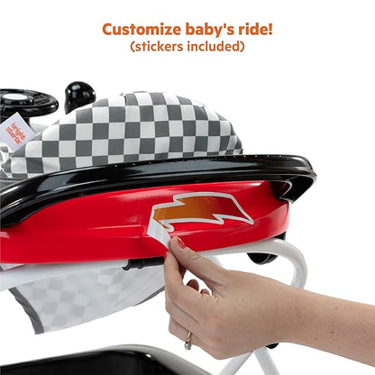 Bright Starts Little Speedster 3-in-1 Car Walker, Red Racer, Baby Activity Walker for Boys and Girls, 6 Months+