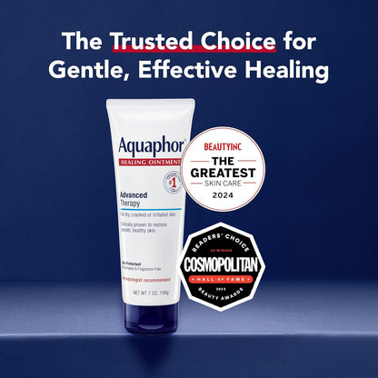 Aquaphor Healing Ointment, Advanced Therapy Skin Protectant, Multi-Purpose Healing Ointment and Body Moisturizer, For Dry, Cracked Skin, Minor Cuts and Burns, 14 Oz Jar