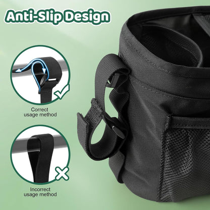 Guiseapue Universal Stroller Organizer with Cup Holder: Stroller Caddy Accessories with Detachable Phone Bag Fit for Uppababy, Non-Slip Straps, Walker Accessories, First Mothers Day Gifts for New Mom