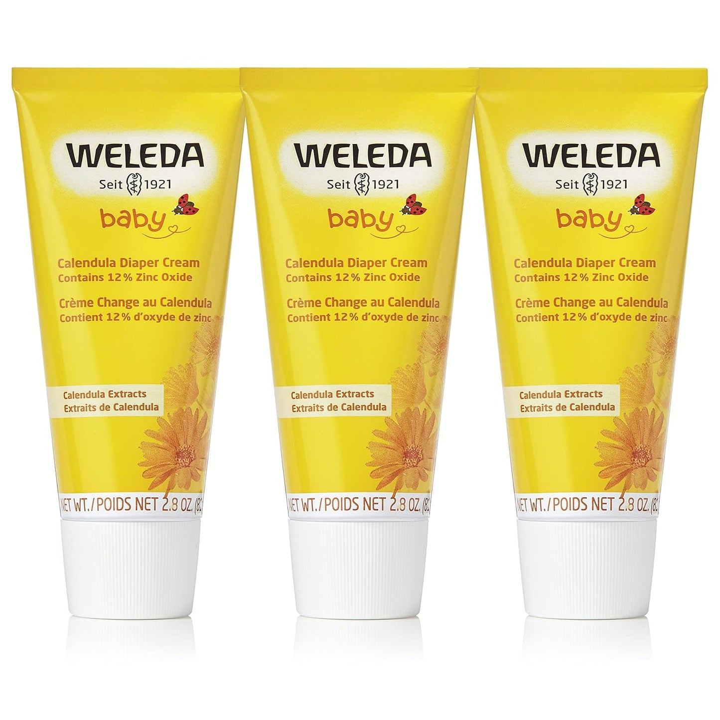 Weleda Baby Calendula Diaper Cream, 2.8 Fluid Ounce, Plant Rich Protection with Calendula, Chamomile, Sweet Almond Oil, Lanolin and Zinc Oxide