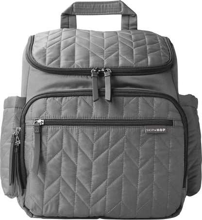 Skip Hop Diaper Bag Backpack: Forma, Multi-Function Baby Travel Bag with Changing Pad & Stroller Attachment, Jet Black
