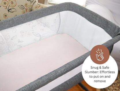 Muslin Bassinet Sheets for Angelbliss, Cowiewie, Amke, Jimglo, Suihuooo, Wayfong Baby Bassinet Bedside Sleeper by TansyPanda, 3PC, 20×33in, Ultra Soft, Breathable, Snug Fit, Unisex Boys Girls, Maadi