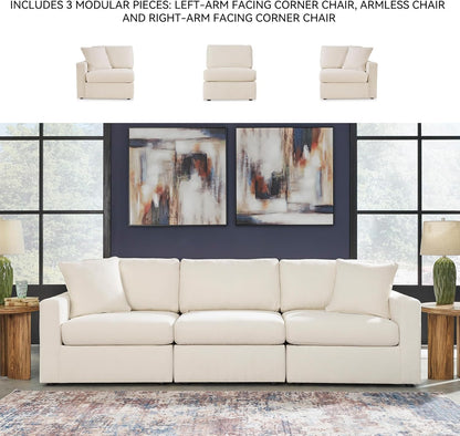 Signature Design by Ashley Modmax Coastal Press-Back Swivel Glider Rocker Recliner with Machine Washable Cover, Hidden Storage Compartments and 2 Bolster Pillows, Beige - Colors B