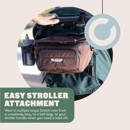 Colugo On-The-Go Stroller Organizer Insert with Zipper, Caddy with Cup Holder, Stroller Accessories for Parents specially designed to fit to your stroller with Non Slip Straps (Dune Zebra)
