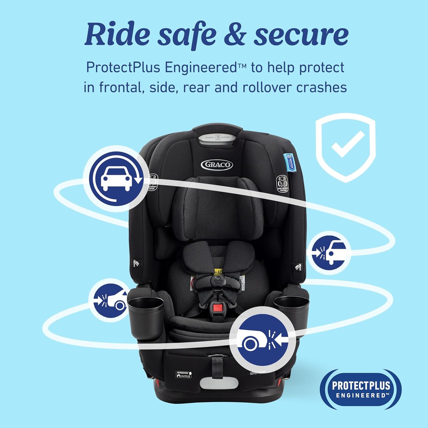 Graco® 4Ever DLX 4 in 1 Car Seat | Infant to Toddler Car Seat, Maven, Adaptable for 10 Years of Use, Size: 20x21.5x24 Inch