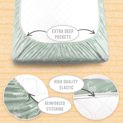 3-Pack Bedside Sleeper Bassinet Sheets | GOTS Certified Organic 100% Muslin Cotton | Ultra Soft & Breathable | 33×20×4” Fitted Sheets | Universal Fit 29–33” x 17–21” Pads
