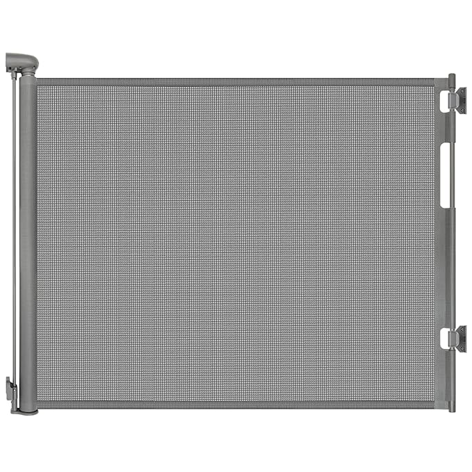 Retractable Baby Gates for Doorways, Mesh Dog Gate for Stairs, Pet Gate Indoor, Extends to 55" Wide 33" Tall, Safety Toddlers Gates for Hallways, Indoor & Outdoor Use, Gray