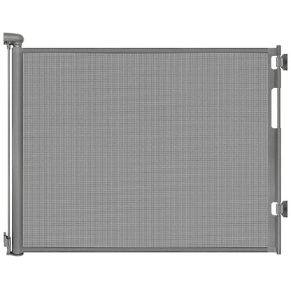 Retractable Baby Gates for Doorways, Mesh Dog Gate for Stairs, Pet Gate Indoor, Extends to 55" Wide 33" Tall, Safety Toddlers Gates for Hallways, Indoor & Outdoor Use, Gray