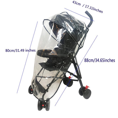 Stroller Rain Cover Baby Stroller Cover for Toddler Umbrella Stroller,Lightweight Travel Stroller,Windproof Waterproof Weather Shield,Compact Stroller Accessories EVA Material Odourless