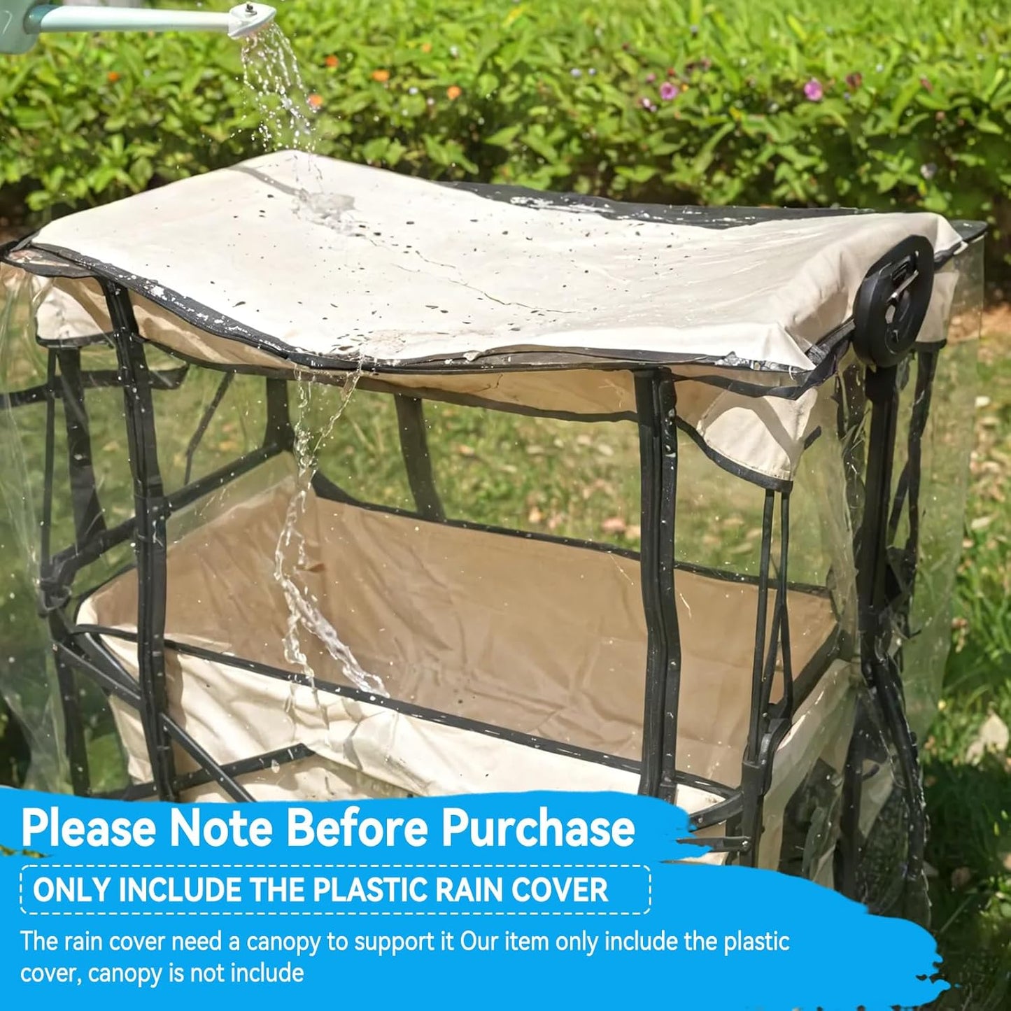 Wagon Cover for Rain, Universal Rain Cover Water Proof Wind Cover Stroller Baby Trend Quad Radio Flyer Wagon Rain Cover Trolley Cart Accessories for Outdoor Garden Camping Picnic