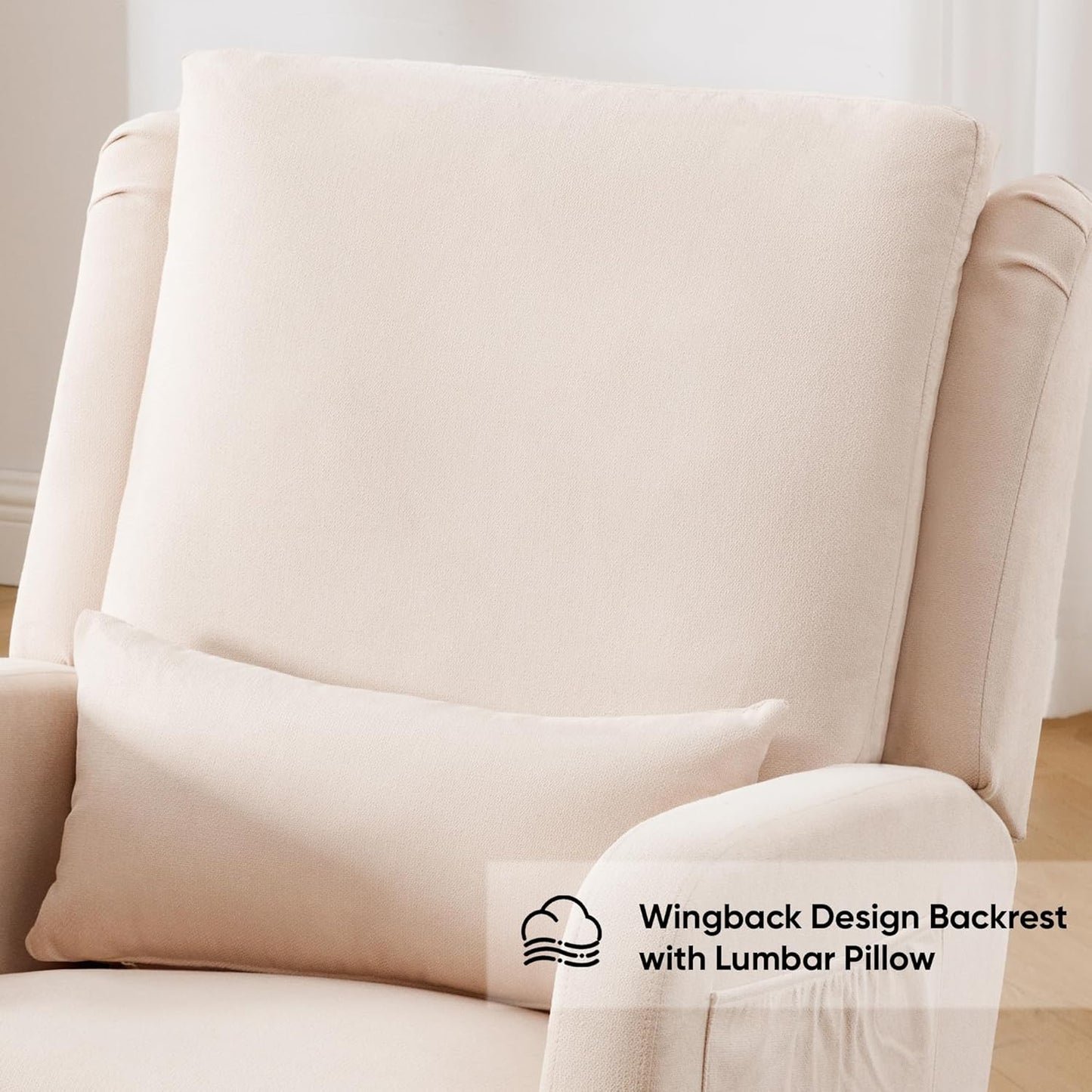 HCHAIRH Rocking Chair Nursery, Sherpa Nursing Rocking Chairs, Upholstered Nursery Glider Rocker for Mom Nursery Morden Accent Rocking Chair Pillow for Living Room,Bedroom,Teddy Light Grey