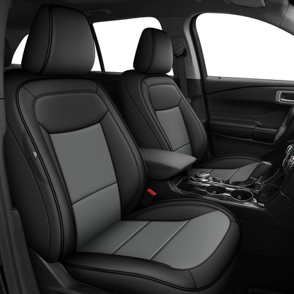 AOMSAZTO Seat Covers for Ford Mustang Coupe 2015 2016 2017 2018 2019 2020 2021 2022 2023 2024 2025 2026, Custom Fit Full Set Faux Leather (New Red)