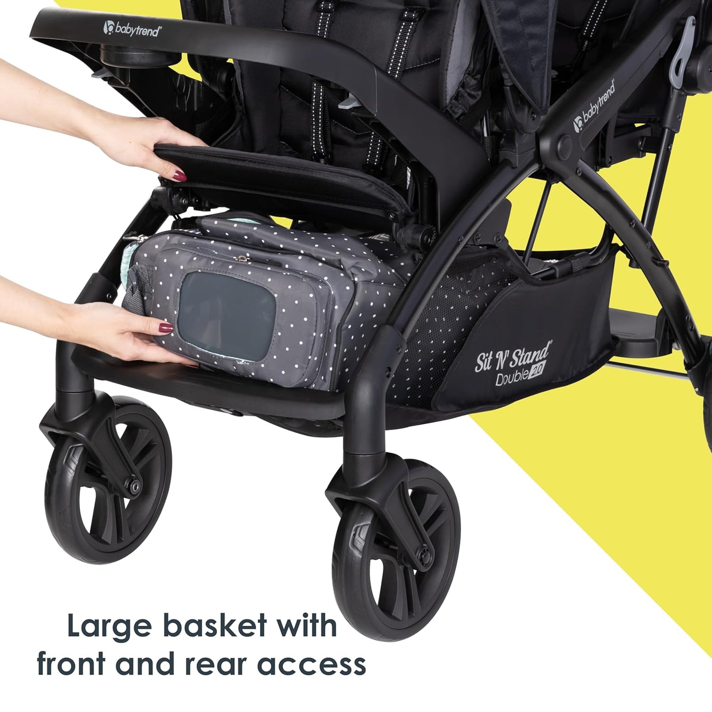 Baby Trend Sit N' Stand® Double 2.0 Stroller, Dash Black