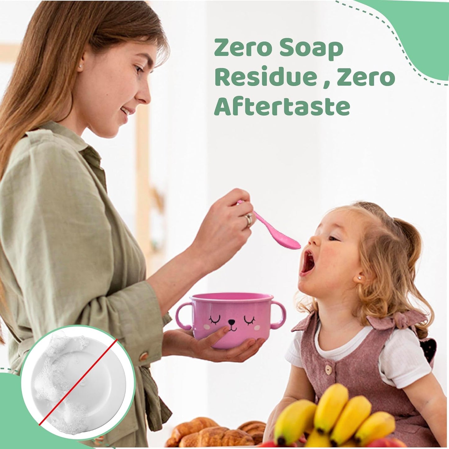 Unbreakable Bowls for Babies & Toddlers with Spoon and Lid, Eco-Friendly Wheat Straw, Stay Put Suction, BPA-Free, Microwave & Dishwasher Safe, Lightweight, No Soap Taste (Blue&White)
