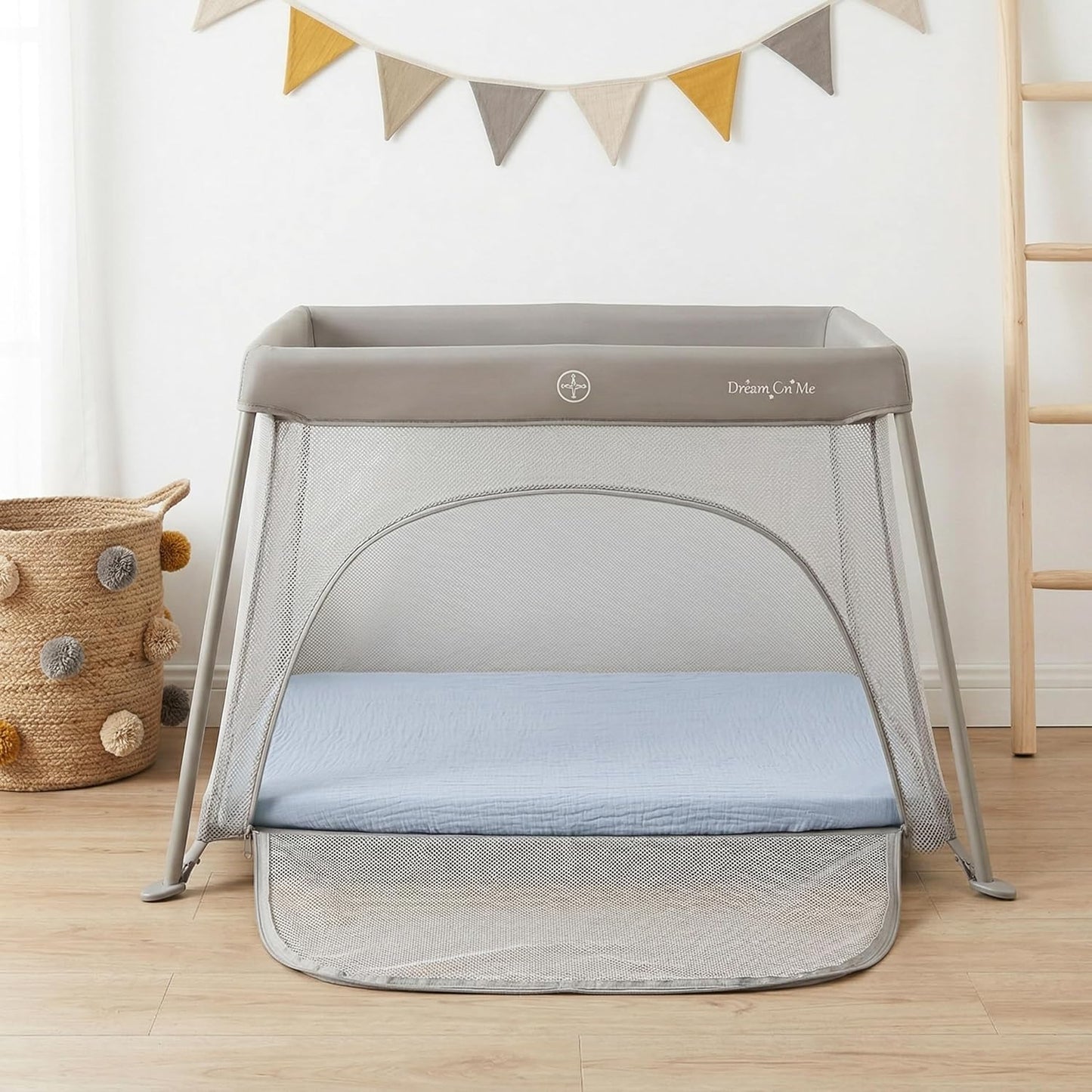 Muslin Bassinet Sheet Compatible with Maxi-COSI Iora & Iora Air Bedside Sleeper - 100% Cotton Rectangular Mattress Pad Cover (33"x20"), Breathable & Soft, Boho (1 Pack Blue)