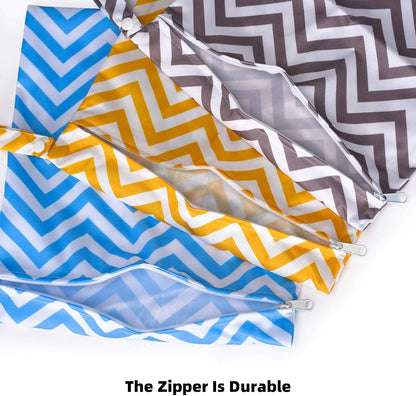 Wet Dry Bags 2-Pack with Cute Dolphin Print - Waterproof Travel Organizer for Swimming Pool Beach Gym Baby Cloth Diapers Swimwear with Dual Zippers