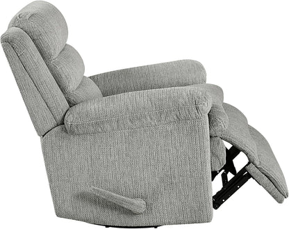Lexicon Swivel Glider Reclining Chair, Textured Microfiber Manual Recliner, Comfy Nursery Glider Recliner, Swivel Reclining Chair for Living Room/Office/Bedroom/Apartment, Beige