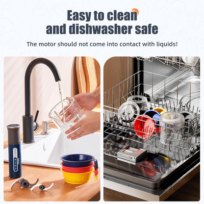 Kawu Electric Food Processor, Cordless Small Meat Grinder for Kitchen, Portable Vegetable Chopper with Glass Bowl, USB Rechargeable Meat Shredder, Mini Onion Chopper & Food Chopper Vegetable Cutter