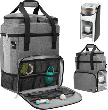 Carrying Case Compatible with Baby Brezza Formula Pro Advanced Formula Maker,Portable Formula Mixer Travel Organizer Bag with Shoulder Strap and Storage Pockets for Bottles,Baby Essentials