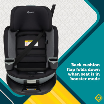 Safety 1ˢᵗ® Turn and Go 360° Rotating All-in-One Convertible Car Seat, Black Beauty
