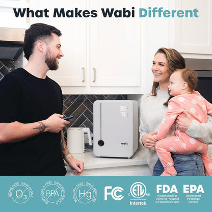 Wabi UVC LED Sanitizer & Dryer Ultra (White + Gunmetal Trim)